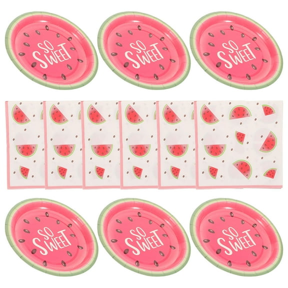 GOOHOCHY Paper Plates and Napkins Set for Party Use Disposable Birthday Party Tableware Kit 1 Set