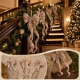 thumbnail image 4 of 2 Pcs Large Christmas Wreath Bows Decor, Burlap Holiday Door Hanging Ornament, Rustic Outdoor Party Accent for Tree Topper, Garland, Mantel, Home Seasonal, 4 of 6