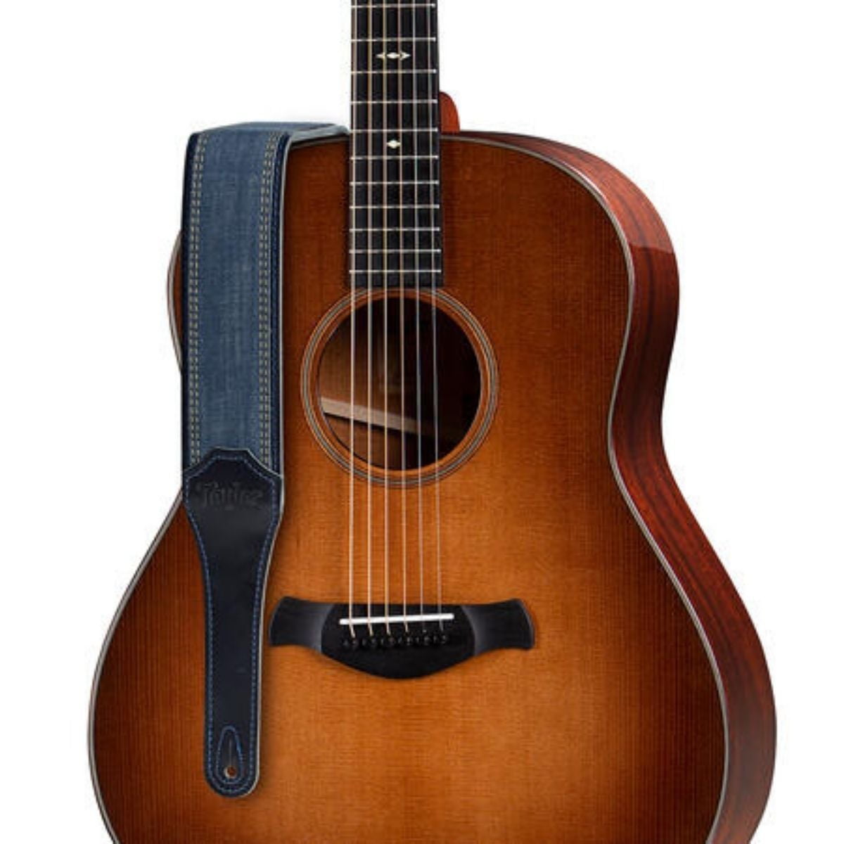 Taylor Blue Denim 2.5" Guitar Strap - Navy Edge