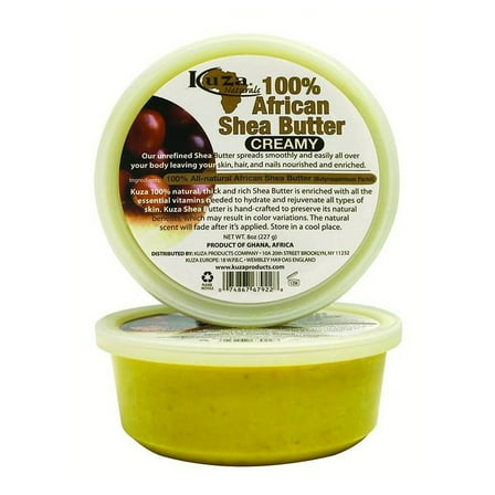 Kuza African Shea Butter Yellow Creamy For Skin, 8 Oz