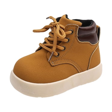 KPOPLK Boys Fashion Boots High Top Sneakers Leather (toddller/littile kids)(8.5,X24-Yellow)