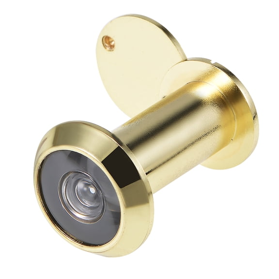 Solid Brass 220-degree Door Viewer with Cover for 35mm-60mm Doors, Polished Gold