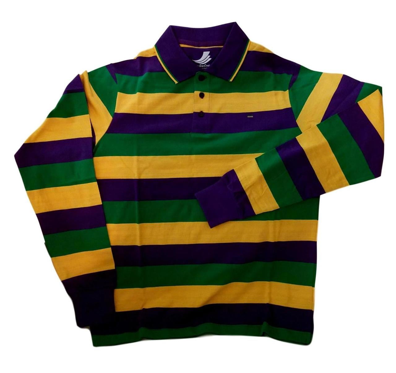 PUTIEN Mardi Gras Girl Regular-Fit Short-Sleeve Shirt,Personality Pattern,Colorful Band