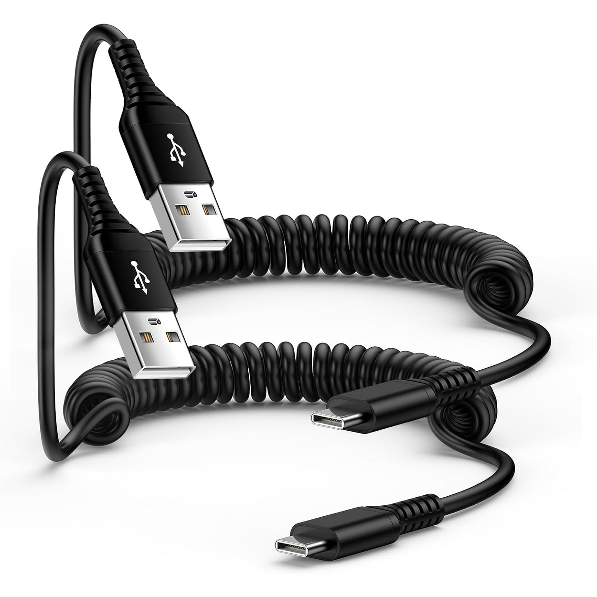 Android Auto USB C Cable for Car Samsung Charger Cord Type C Fast Charging Coiled Cell Phone Power Cord 3FT 2Pack for Samsung Galaxy A36 A16 A14 5G A54 S25 S24 S23 S22 S21 S20 A53,Pixel 8 7a 7 Pro 6a