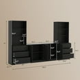 thumbnail image 3 of RichYa 4-Piece Entertainment Center with Bookshelves for TVs,TV Stand for TVs up to 60”,TV Stand Cabinets with 6 Drawers for Living Room,Black, 3 of 9
