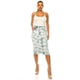 thumbnail image 2 of Be-Girl Women's Acid Wash Denim Skirt, Light Blue, Midi Length, Frayed Hem, Pencil Style - SG-79402, 2 of 5