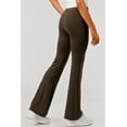 thumbnail image 5 of High Waist Soft Brushed Stretch Knit Flare Pants - Chocolate Brown, 5 of 10