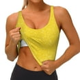 thumbnail image 4 of Kdxio Yellow Glitter Print Workout Crop Tank Top for Women Racerback Yoga Tank Tops Athletic Sports Shirts Exercise Undershirts, 4 of 9