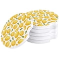 thumbnail image 1 of FMSHPON Hand Drawn Lemon Pattern Set of 4 Car Coaster for Drinks, Absorbent Ceramic Stone Coasters Cup Mat with Cork Base for Home Kitchen Room Coffee Table Bar Decor, 1 of 5