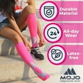 thumbnail image 6 of Mojo Compression Socks Athletic Men's and Women's 20-30mmHg Hot Pink, X-Large, 6 of 8