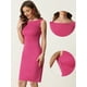 thumbnail image 2 of Vestido tubo sin mangas para mujer cuello barco casual vestidos de oficina Rosa caliente XL, 2 of 6
