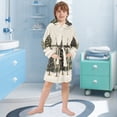 thumbnail image 5 of FORMRS Niños Bathrobe Unisex Hooded Robe Soft Plush Pajamas Sleepwear, Size 10-12T, Cartoon Christmas Trees, 5 of 7