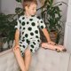 thumbnail image 4 of Fotbe Abstract Green Polka Dot Pijama Estampada de 2 Piezas para Niños – Ropa de Dormir de Manga Corta Cómoda para Niños y Niñas, Camiseta y Shorts de Algodón-XX-Large, 4 of 6