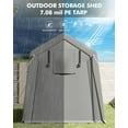 thumbnail image 4 of Portable Storage Shelter Shed 7x12 FT, Outdoor Portable Carport with Roll-Up Zipper Door, Waterproof, UV Resistant Storage Tent for Motorcycles, Bicycles, Firewood, Utility Room, 4 of 7