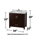 thumbnail image 3 of Wyndham Collection Sheffield 36" Metal Single Bathroom Vanity in Espresso/Chrome, 3 of 4