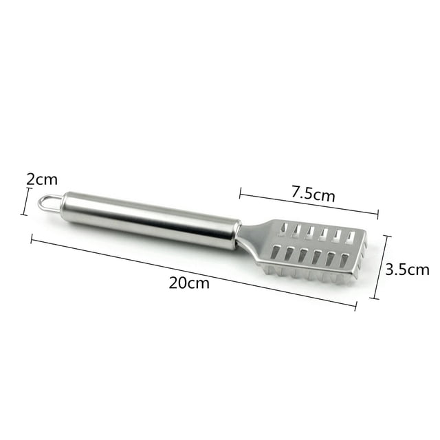 ETHZZLE 2Pcs Stainless Steel Fish Scale with Non Skid Grip and Scale Collecting Lid for Easy Use