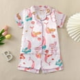 thumbnail image 7 of Girls Button Down Pajamas Size 10-12 Toddler Baby Boy Silk Pajamas Set Tractor Button Down Short Sleeve Shirts Tops Shorts 2 Piece Satin Pj Sleep Sets, 7 of 7