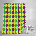 thumbnail image 3 of Purple Green Plaid Shower Curtain, Simple Purple Green Yellow Diamond Waterproof Shower Curtain Set with 12 Hooks Lightweight Bath Curtains Fabric Bathroom Decor 60x72 Inches, 3 of 9