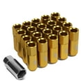 thumbnail image 1 of J2 Engineering LN-T7-003-15-GD J2 Engineering 7075 -T6 Forged Aluminum M12X1.5 20Pcs 60mm Height Open -End Lug Nut Set w / Socket Adapter (Gold), 1 of 6