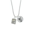 thumbnail image 2 of Delight Jewelry Two-tone Shadow Box ''Faith'' with Cross Silvertone Script Initial Disc - G - Charm Necklace, 20"+3", 2 of 4