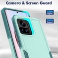 thumbnail image 5 of for Motorola Edge Plus 2023 Case: Dual Layer Protective Heavy Duty Cell Phone Cover Shockproof Rugged with Screen Protector - Military Protection Bumper Tough - Motorola Moto Edge+ Plus 2023, Green, 5 of 15