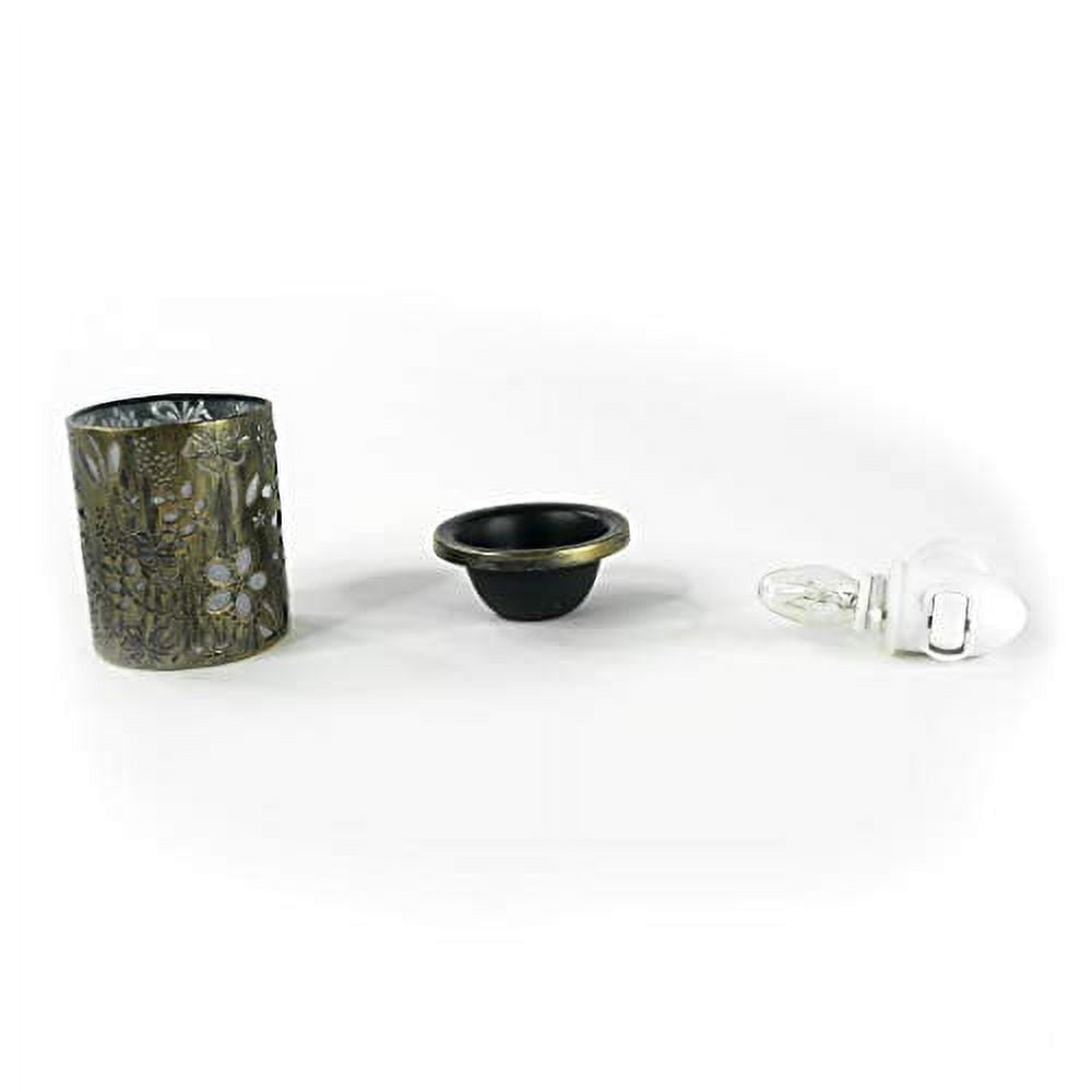 K-Cliffs Bronze Floral Plug-in Fragrance Warmer Diffuser for Scented Wax Cubes & Essential Oils