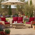 thumbnail image 3 of Ottowood Outdoor Deep Seat Cushions Set of 4, 19x19x3 Inch Water-Repellent Patio Cushions, Burgundy, 3 of 8