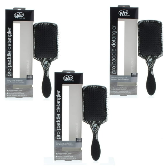 Wet Brush Pro Paddle Detangler Mineral Sparkle Charcoal Model# BWP831MNSCH (3 Pack)