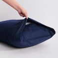 thumbnail image 4 of Lorviah 2 Pack King Pillowcases 20"x36", Premium Cotton Ultra Soft & Breathable Pillow Cases with Envelope Closure, Navy Blue, 4 of 6
