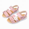 thumbnail image 4 of KPOPLK Girls Sandals Kids Open Toe Flat Sandals Ankle Strap Dress Shoes for Toddler Little Big Kid(Pink,2), 4 of 9