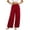 Red, variant on Women's Linen Cotton Wide Leg Pants with Pockets, High Waist Elastic Drawstring Loose Fit, Casual Summer Beach, Business Lounge, Womens Trousers Capris | UKHCCC,Army Green L