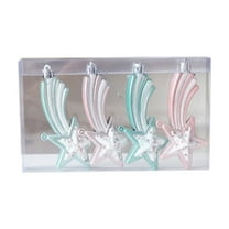 Sparkling Meteorite Christmas Tree Ornaments Set of 4 Decorations with Glittering Tail Star Center Durable Hanging Accessories Ideal for Xmas Tree Wreaths Home Festive