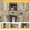thumbnail image 6 of DWVO 72" Kitchen Pantry Storage Cabinet, Large Drawer Farmhouse Storage Cabinet with 4 Doors, 6-Tier Freestanding Buffet Cupboards for Dining Room Living Room, Rustic Oak, 6 of 13