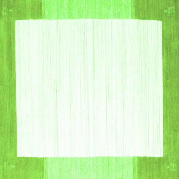 Ahgly Company Indoor Square Solid Green Modern Area Rugs, 5' Square