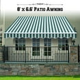 thumbnail image 5 of Sunrise 8' x 6.6' Manual Retractable Patio Deck Awning Cover, Sunshade Canopy Only, (Green with White), 5 of 6