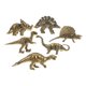 thumbnail image 1 of GOOHOCHY Figuras de dinosaurio en miniatura de latón, 6 unidades, retro, para casa de muñecas, decoración de jardín, 1 of 8