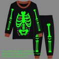 thumbnail image 2 of FEDPOP Little Boys Skeleton Pajamas Kids Glow in the Dark Cotton Sleepwear Set 7T, 2 of 8
