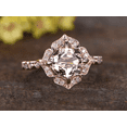 thumbnail image 2 of HeartsAndYou 2ct Natural Morganite Diamond Engagement Ring Stylish Floral 14k SOLID Rose Gold, 2 of 9