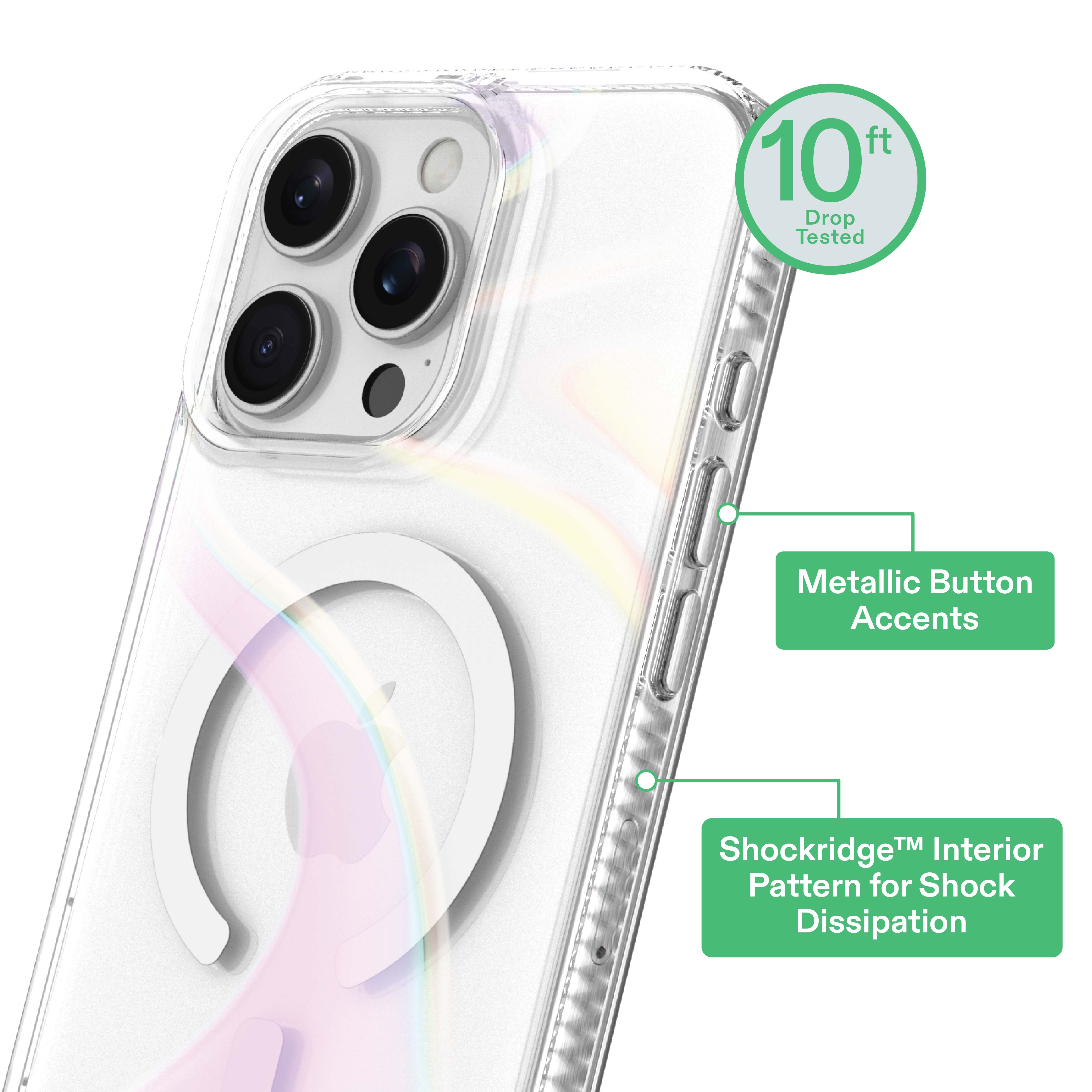 Onn iPhone 16 Pro Max Clear Iridescent Case photo 3