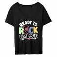 thumbnail image 4 of Camiseta de mujer con estampado de letras, Tops elegantes de manga corta con cuello redondo XL Yuyangstore camiseta de mujer, 4 of 8