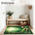 thumbnail image 3 of ODIKA 4'x6' Machine Washable Non-Slip Area Rug, Nature Inspired Round with Mystical Forest and Mushroom Motifs High Traffic Rug, Green, 67171, 3 of 7