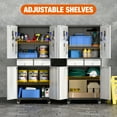 thumbnail image 4 of GangMei Metal Storage Cabinet with 2 Drawer and Pegboards,71" H Top Workbench Mobile Tool Chests Garage Cabinets with 4 Wheels,Tool Cabinets for Home,Office,Shop，Assembly Required, Black/Gray, 4 of 7