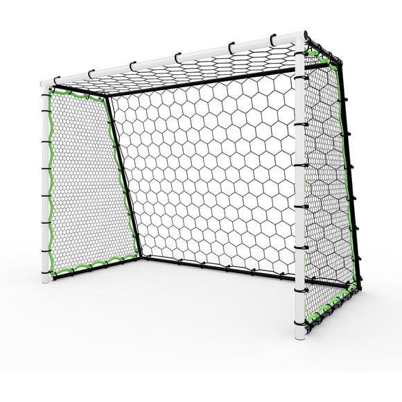 Portable Soccer Goal, Football Training Net - 6x3x4 FT & 12x6 FT Heavy-Duty Steel Frame with PE Net, Foldable Design for Kids/Adults Practice (3-in-1 Color, 2.13x1.52m)