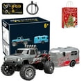 thumbnail image 1 of Mini Camion Tout-Terrain avec Lumières, 1:64 Mini Camion Monstre Rc, Télécommande 2.4ghz, 3 Vitesses Réglables, Camions Rc en Alliage Rechargeables USB, Idées Cadeaux de Noël Anniversaire Cool (Gris avec Camion de Remorquage), 1 of 7