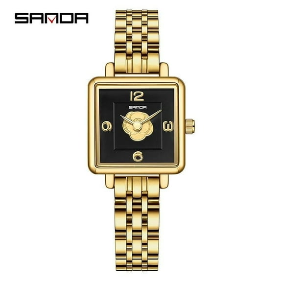 EXPLOJOY Women's Square Quartz Watch – Waterproof, Vintage Style, Leather or Stainless Steel Strap