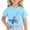 Blue, variant on MIXUE Toddler Girls Tops & T-Shirts Summer Cute Butterfly Print Round Neck Short Sleeve Fashion Casual Tshirts Outwear,Black,3-4 Years