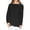 Black, variant on YEMAK Women's Cold Shoulder Long Sleeve Knit Tunic Top Pullover Sweater MK3631-OLV-S
