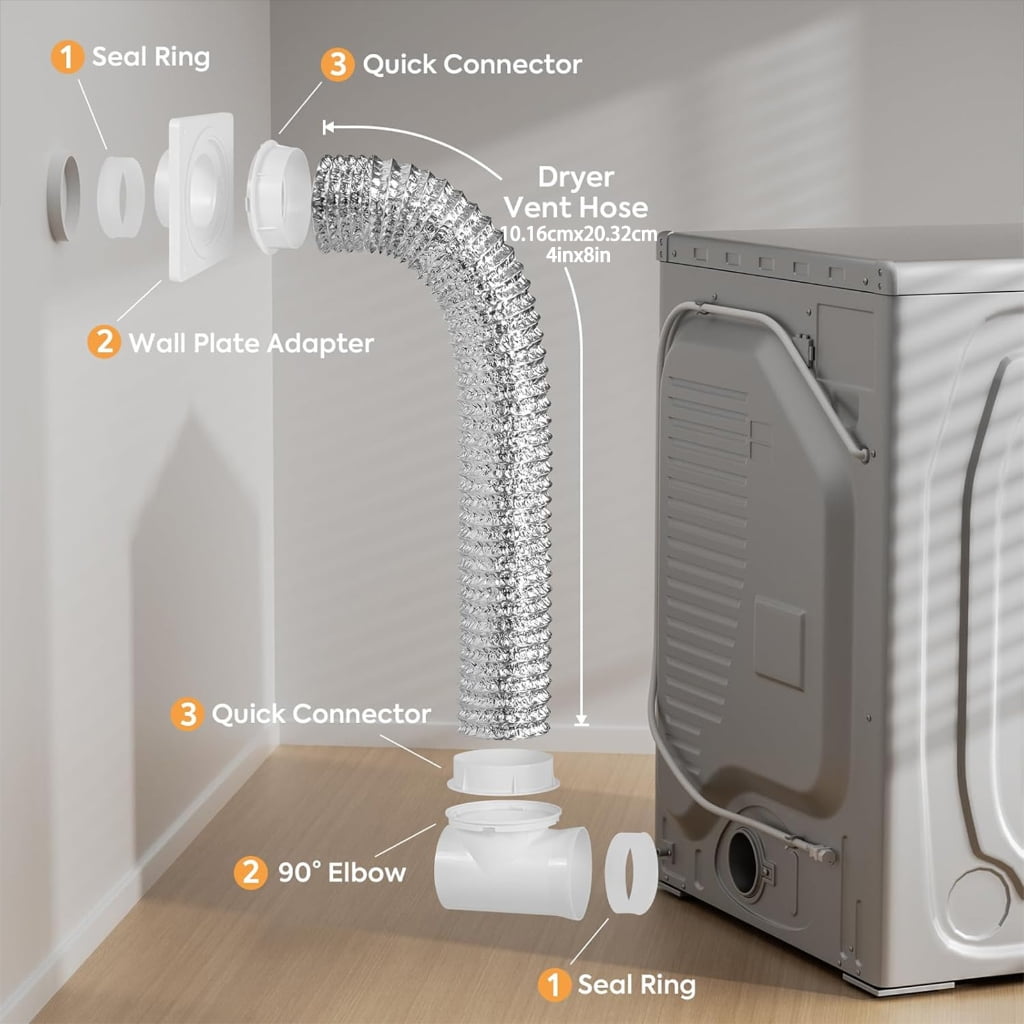 PatungKu Flexible Aluminum Ducting Dryer Vent Hose for HVAC Heating Cooling Ventilation