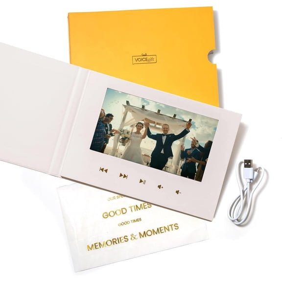 Programmable HD Video Book - Greeting Card Included Audio and Video Recorder for Wedding, Engagement, Christmas, Anniversary, Birthday with 8GB Memory
