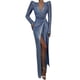 thumbnail image 3 of Vestido de noche sexy con lentejuelas y abertura en la cola para banquete para mujer, 3 of 5